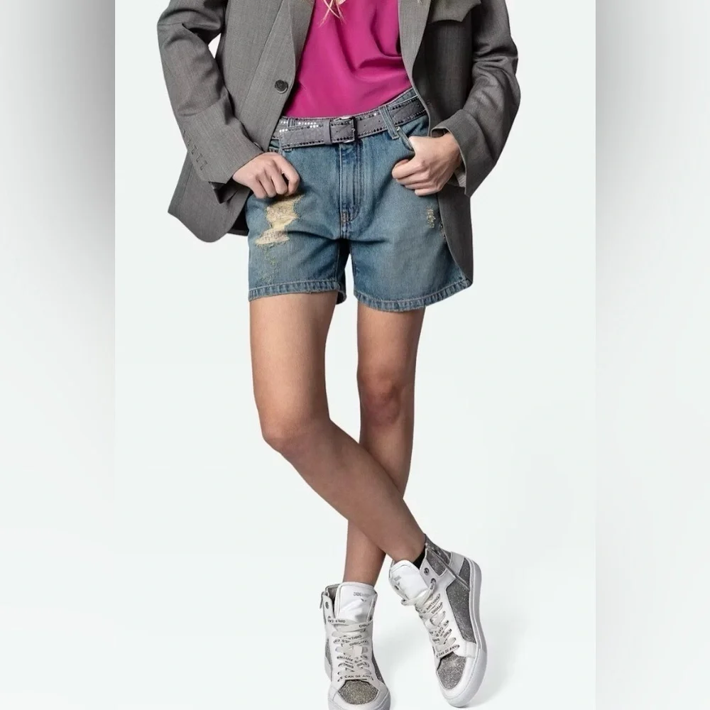 ZADIG & VOLTAIRE ZV1747 High Flash Glittery Sneakers size 36 - Picture 4 of 12